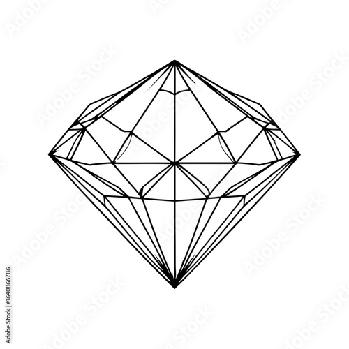 The symmetry of a diamond and its brilliance: The perfect symmetry of a diamond and its inner brilliance are highlighted, revealing its value and beauty.