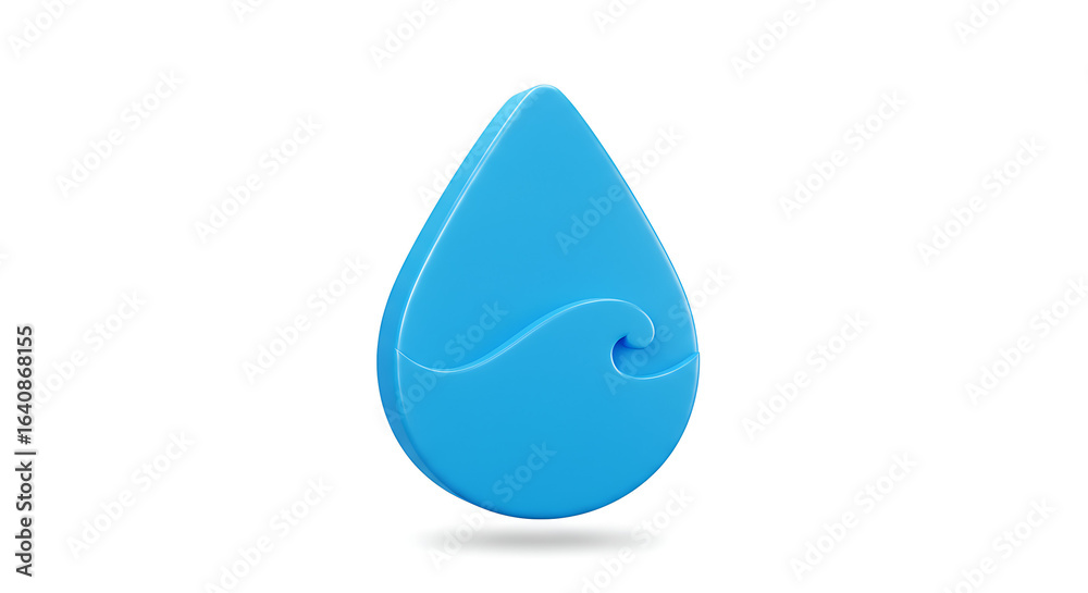 three-dimensional (3d) water drop icon three-dimensional (3d) water drop icon