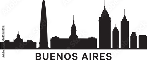 Buenos Aires Skyline Silhouette Vector Illustration Argentina Cityscape Urban Design