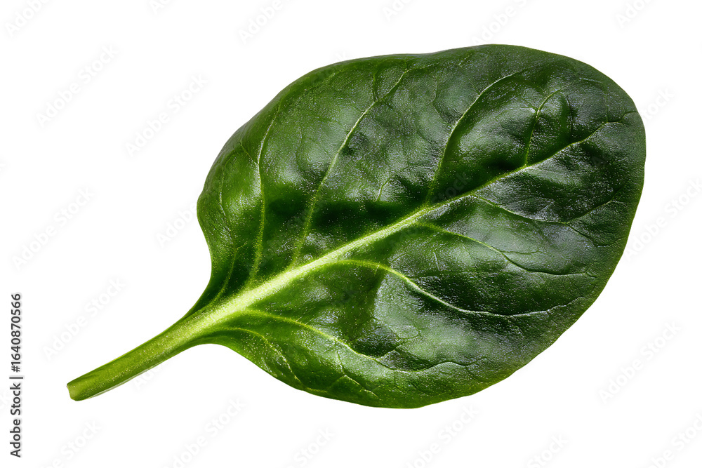 Naklejka premium Fresh Green Spinach Leaf Isolated on White Background for Healthy Eating and Culinary Use