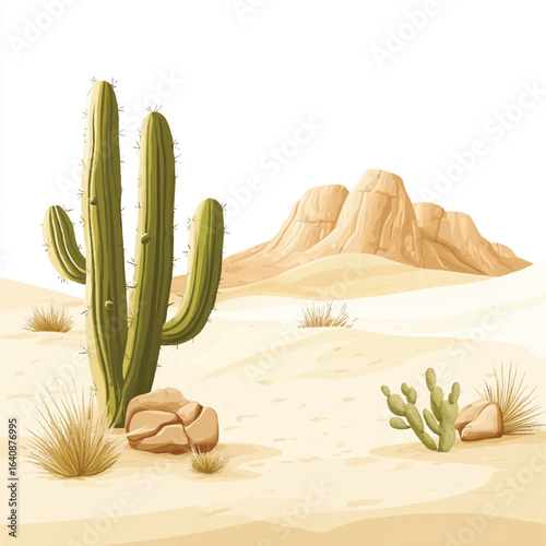 a desert with cactus