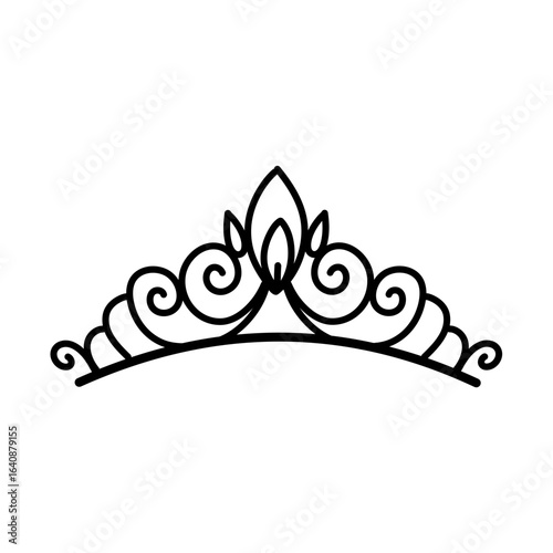 Hand drawn vintage Tiara vector illustration