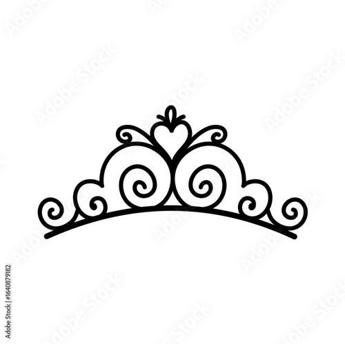 Hand drawn vintage Tiara vector illustration