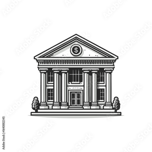 Flat bank building for finance