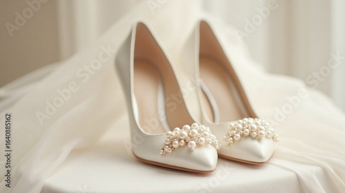 Wallpaper Mural Elegant Bridal Heels with Pearl Embellishments Torontodigital.ca