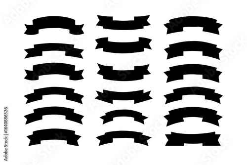 Set of vintage vector ribbon banners and labels collection design elements and badges