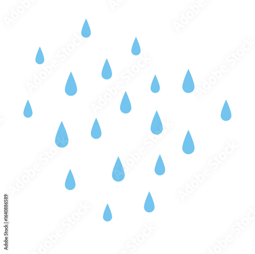 Water drops icons. Blue water drops. Vector illustration