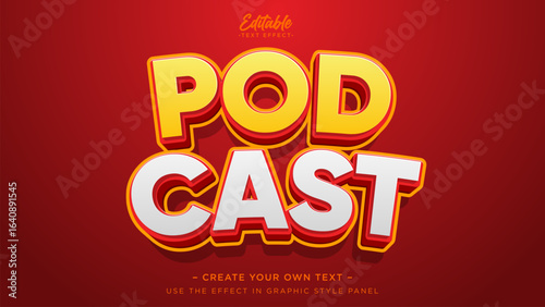 Podcast editable text effect. Eyecatching text effect