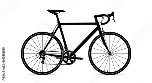 Black Silhouette of a Road Bicycle.