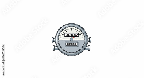 Sanitary engineering showcasing meter on bright background, meter with analog dial, displaying measurements accurately. Sanitary engineering also includes a water meter,