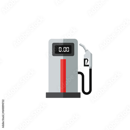 Fuel pump for dispensing gasoline at gas station, representing modern transportation and energy access. Fuel pump stands isolated, a filling station symbol of refueling vehicles needing fuel, petrol,