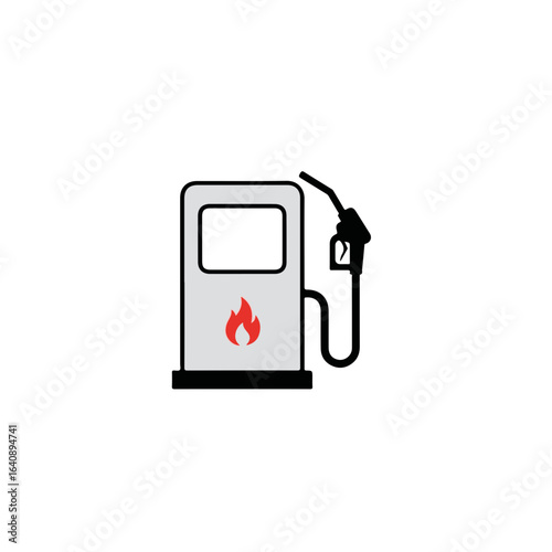 Isolated gas station graphic on white background. Gas station supplies automobile with fuel. Gas station business and gas station related businesses and concept for automobile owners.
