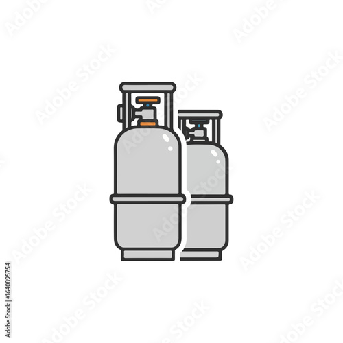 Propane tank filling up gas for heating, cooking, or industrial purposes is displayed in this simple design. Propane tank is a portable fuel source, providing energy for grills and camping.