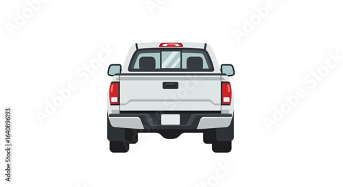 Rear View of a Silver Crew Cab Pickup Truck.