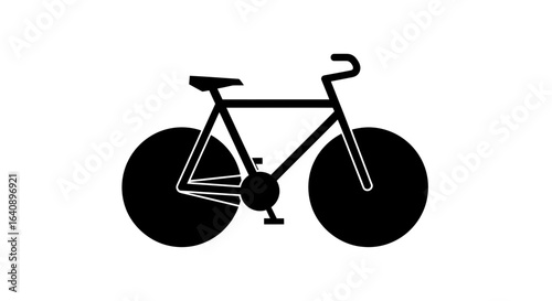 Simple Black Silhouette of a FixedGear Bicycle.