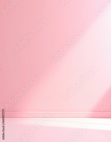 empty wall pink colour with shadow design background
