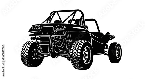 Black and White Silhouette of a Buggy ATV.