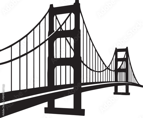 Striking Silhouette of the Golden Gate Bridge an Iconic American Landmark and Engineering Marvel