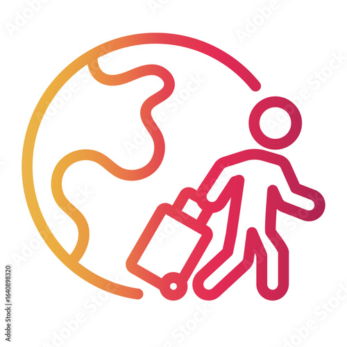 migration Line Gradient Icon