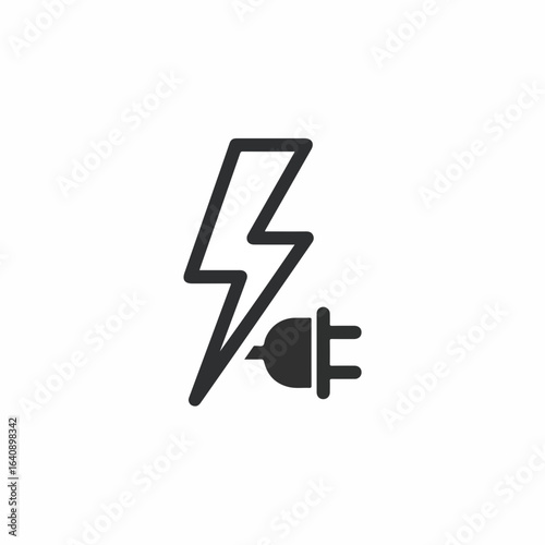 Simple charging illustration features energy icon and plug on white background. Charging process symbolizes electric power and efficient technology, illustrating process.