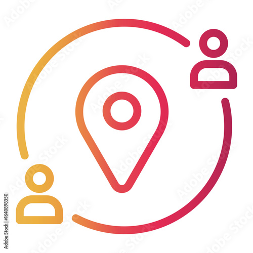 resettlement Line Gradient Icon
