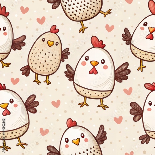 Charming chicken patterns home decor digital art playful atmosphere bird lovers whimsical design