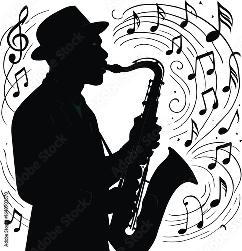 Silhouette of Saxophonist