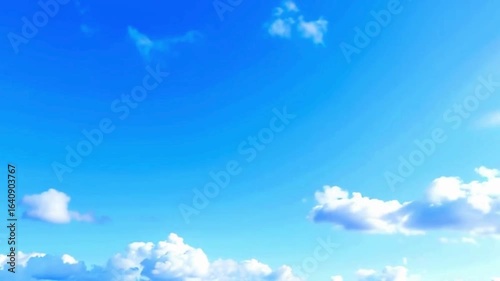 Bright Blue Sky with Gentle White Clouds