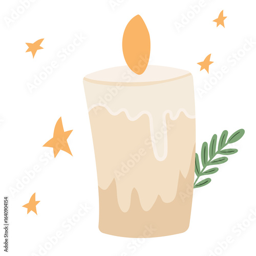 candels with stars, png white background