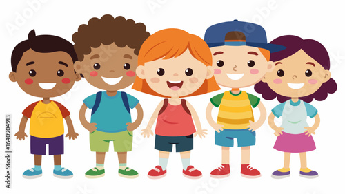 children on white background