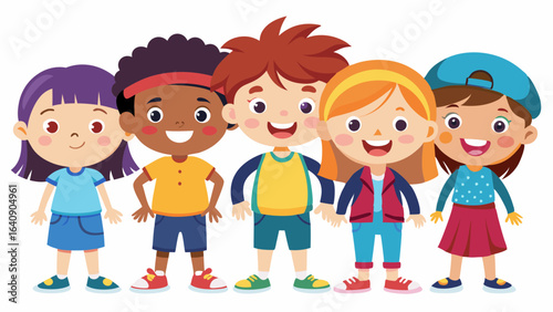 children on white background