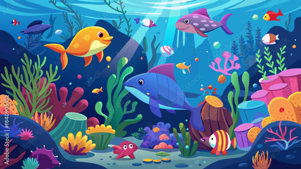 Fototapeta premium colorful underwater scene showcasing