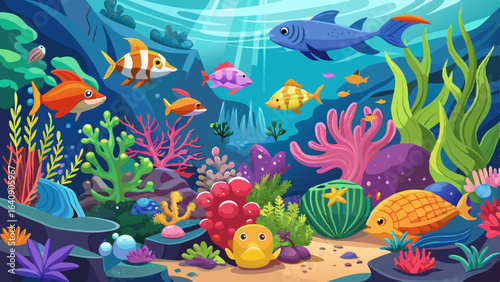 colorful underwater scene showcasing