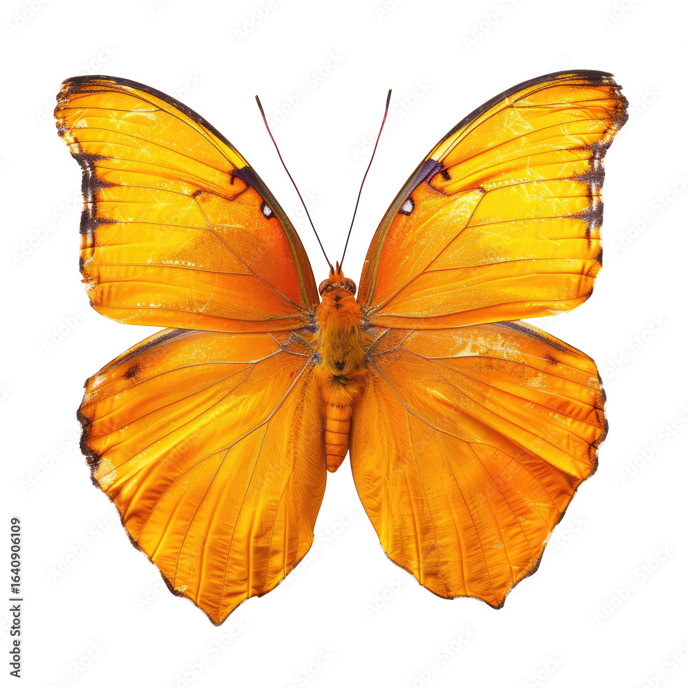 Fototapeta premium Vibrant orange butterfly, detailed wings (2)