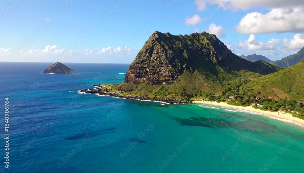 Fototapeta premium Tropical island coastline vista