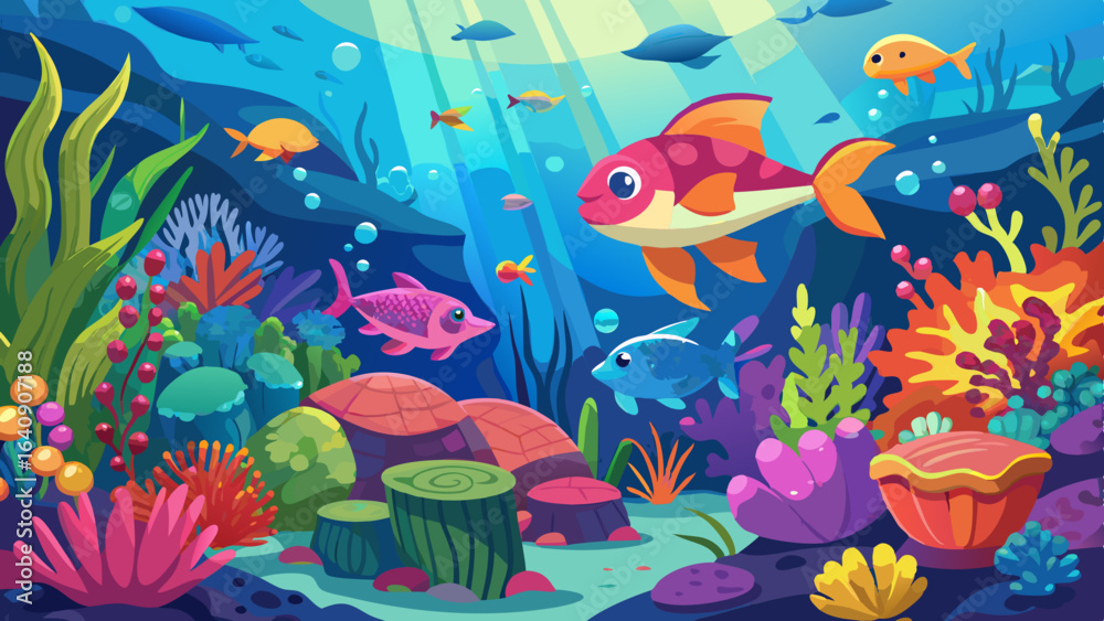 Fototapeta premium colorful underwater scene showcasing