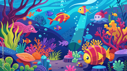 colorful underwater scene showcasing