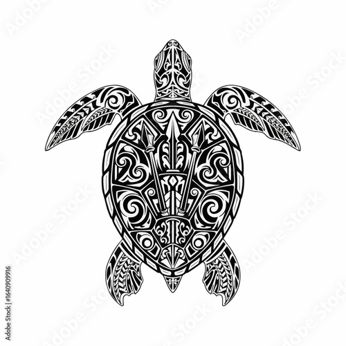 turtle tattoo style vector