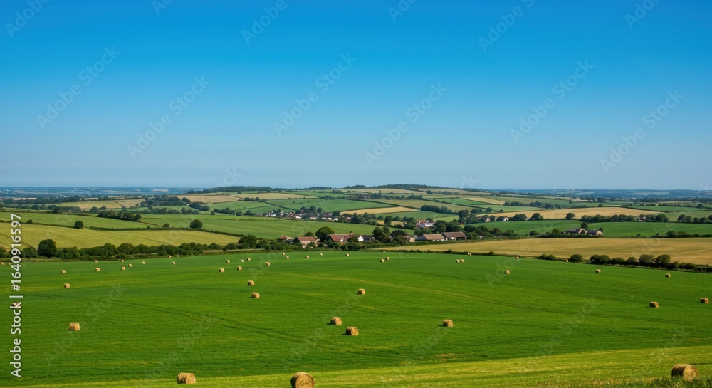 Panoramic aerial view of rural countryside landscape Panoramic aerial view of rural countryside landscape