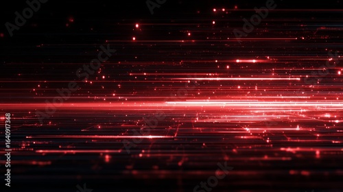 Abstract digital background with dynamic red light streaks, creating a futuristic and energetic visual effect.