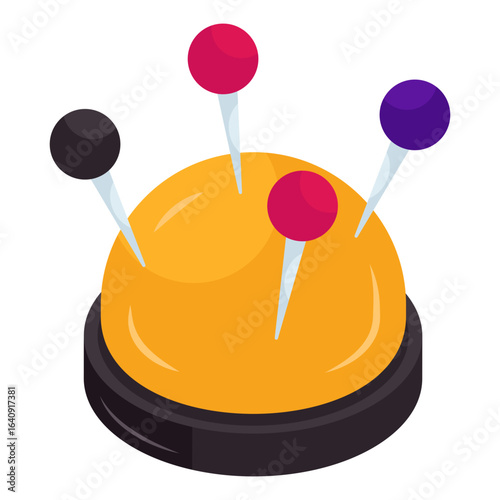 Pin cushion icon in trendy style