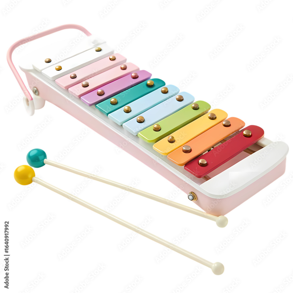 Naklejka premium Pastel Rainbow Xylophone: Musical Fun for Kids