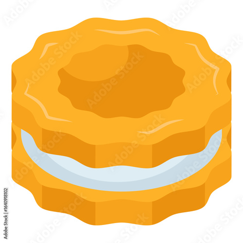 An editable design icon of biscuit