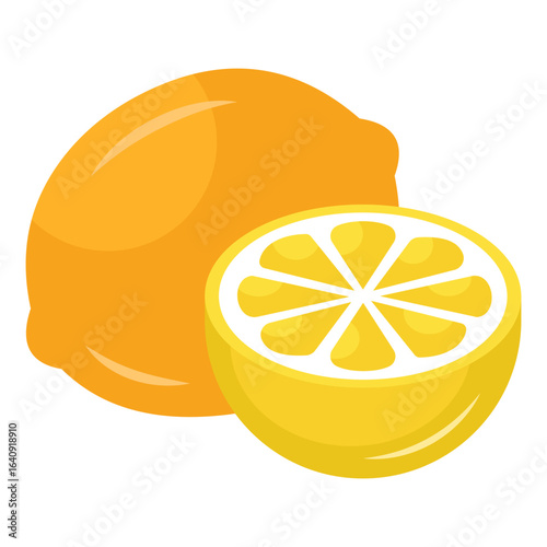 A unique design icon of lemon