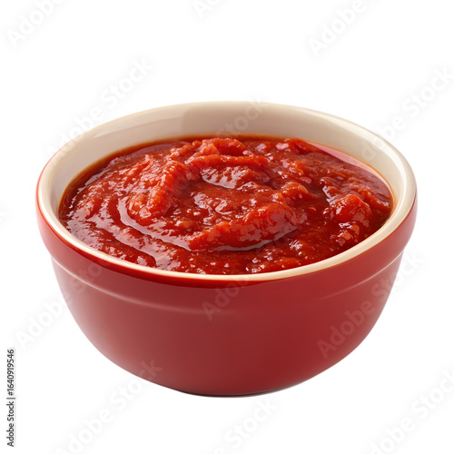 Vibrant Red Sauce: Delicious Tomato Dip in Ceramic Bowl - Culinary Photography