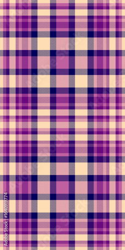 Cute fabric pattern plaid, summertime tartan textile seamless. Cosy check texture vector background in peach puff and pink colors.