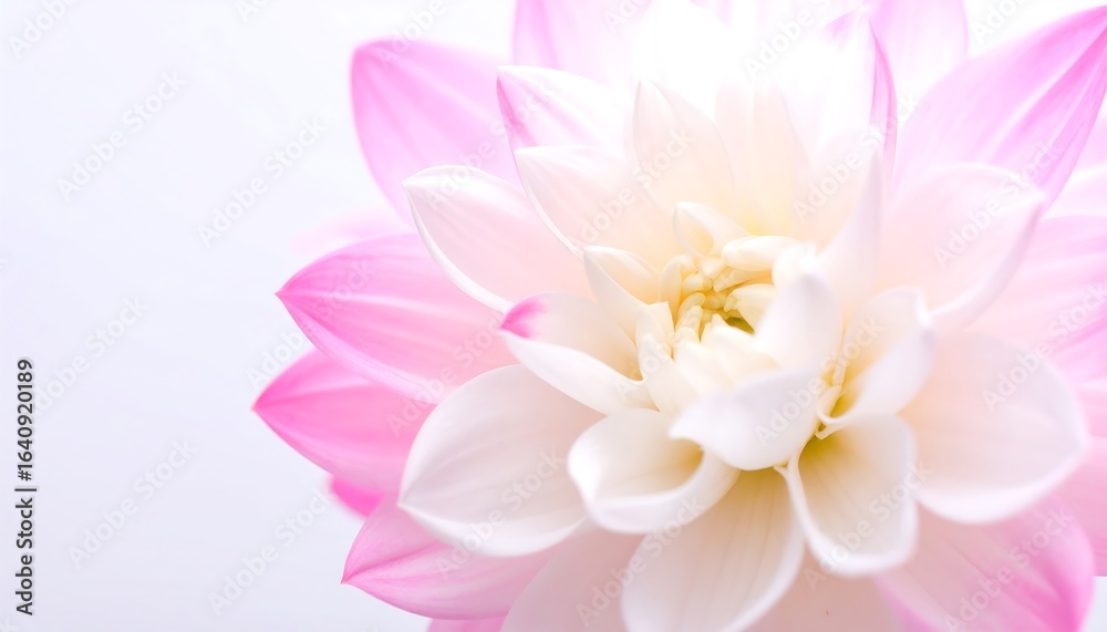 Fototapeta premium Close-up of a beautiful pink and white dahlia (1)