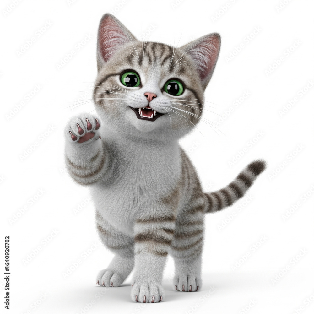 Obraz premium Mischievous Kitten Swatting