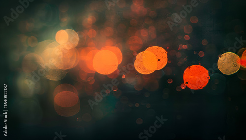 Ciepłe, abstrakcyjne tło bokeh. Rozmyte światła miasta w nocy, tworzące wyjątkowy nastrój. Idealne na imprezę lub celebrację.