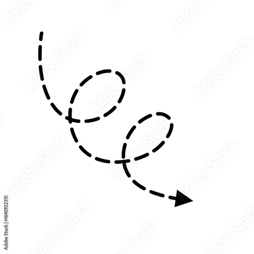 Hand drawn thin dash line arrows